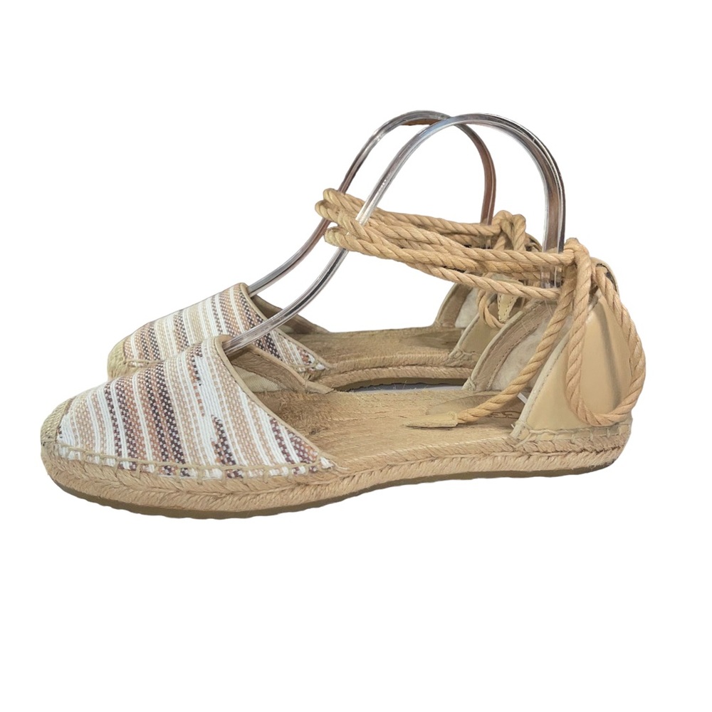 UGG Australia Brown white espadrille flat sandals womens shoes size 6